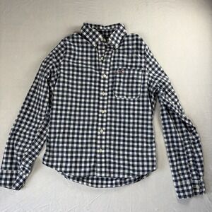 Hollister Plaid Shirt Size Large Womens Blue White Twilight Eclipse Button Up